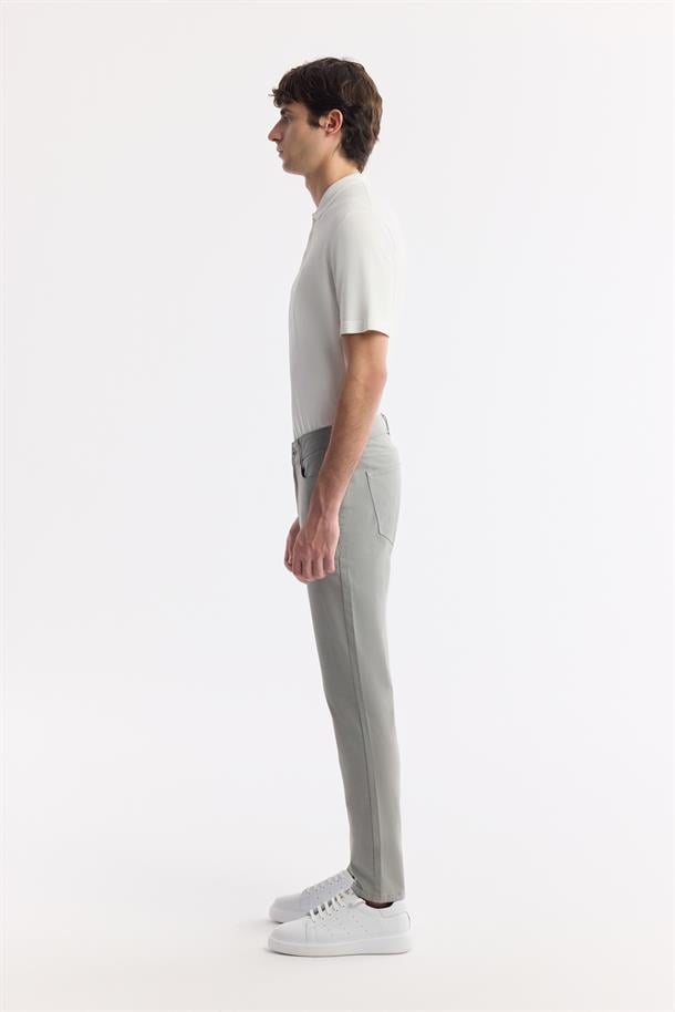 Açık Haki Klasik Bel Soft Touch Pamuklu Pantolon
