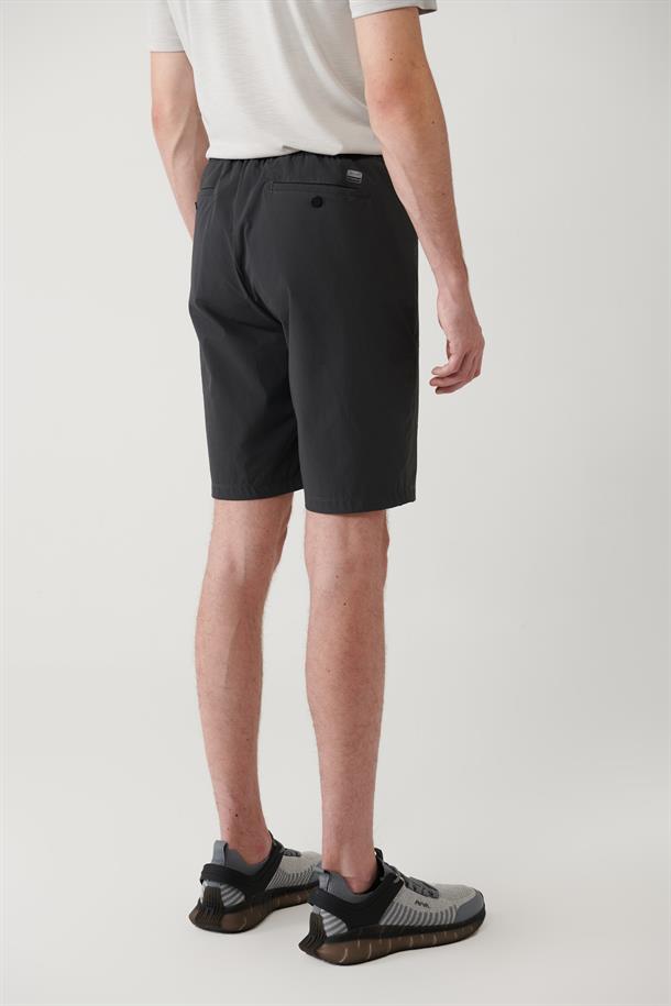 Antrasit Beli Lastikli Bağcıklı Su İtici Bi-Stretch Şort