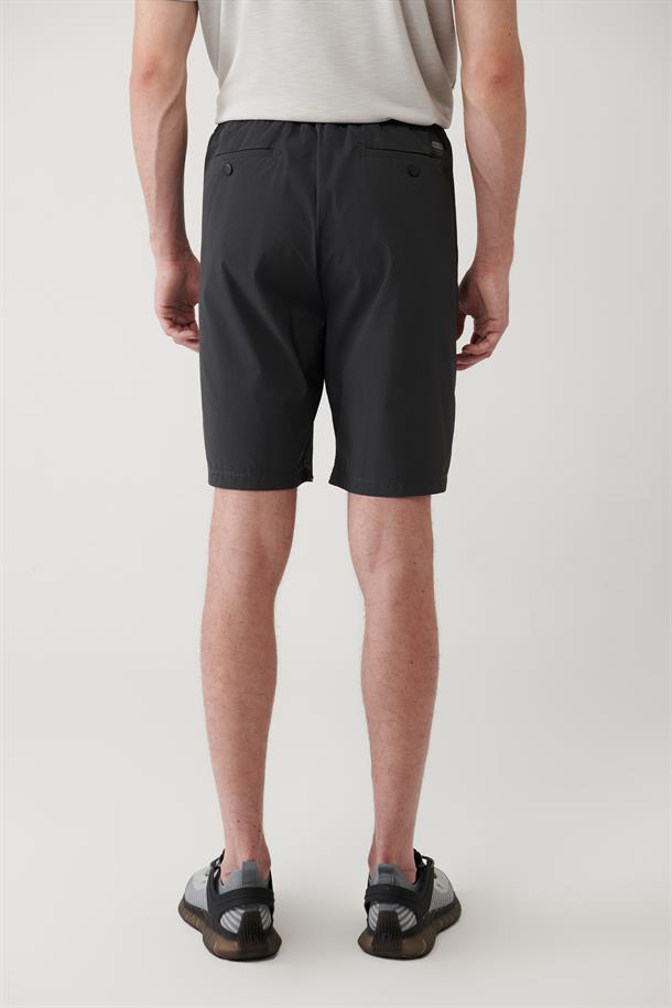 Antrasit Beli Lastikli Bağcıklı Su İtici Bi-Stretch Şort