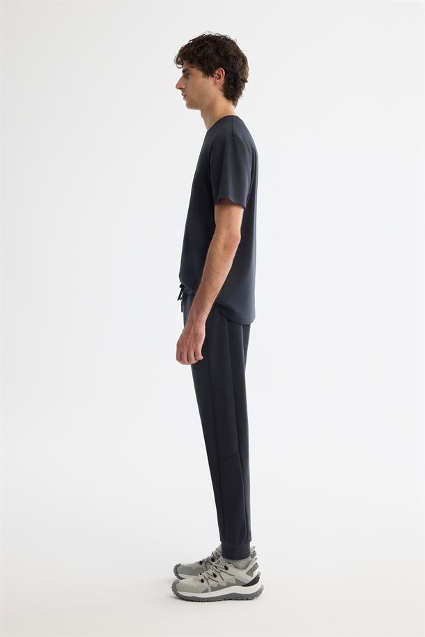 Antrasit Beli Lastikli Bağcıklı Soft Touch Eşofman Altı