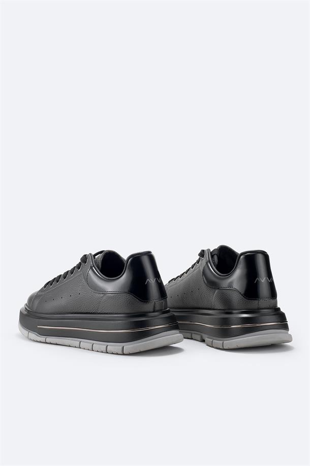 Antrasit %100 Deri Esnek Taban Hafif Casual Ayakkabı