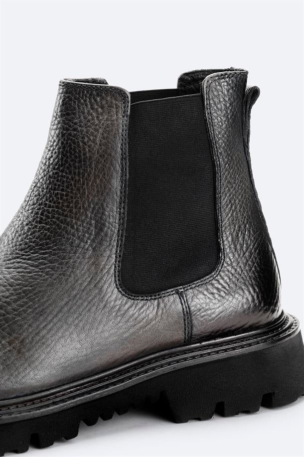 Antrasit %100 Deri Esnek Taban Chelsea Bot