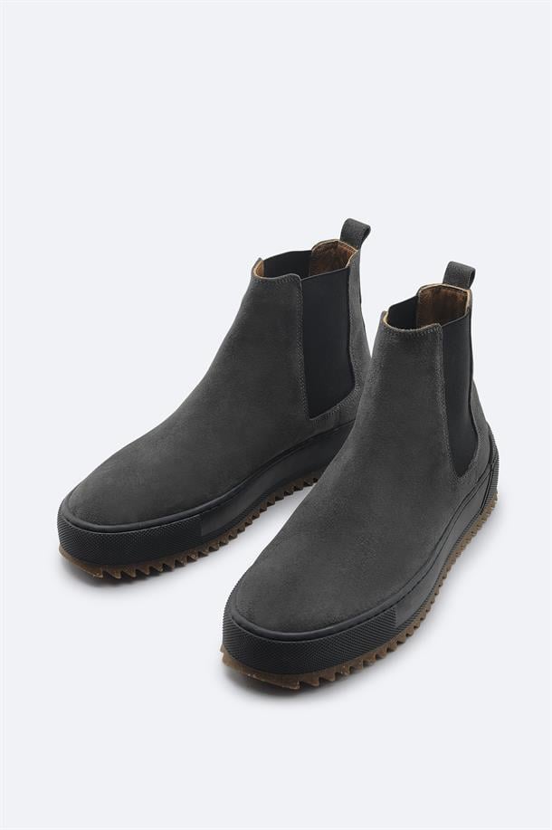 Antrasit %100 Süet Esnek Taban Hafif Chelsea Bot