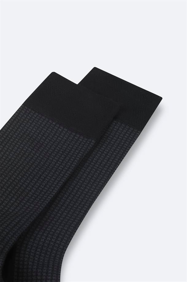 Antrasit Desenli Bambu Soket Çorap