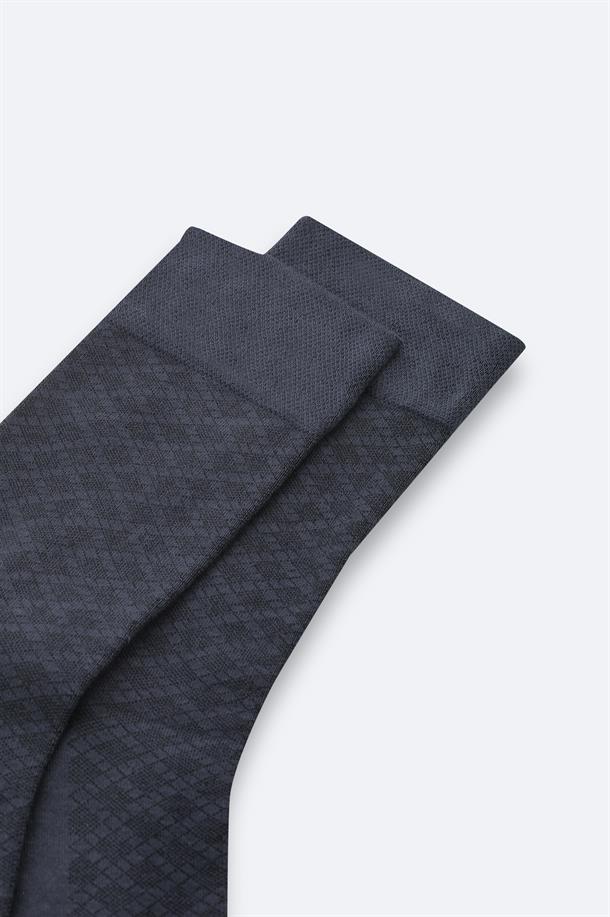 Antrasit Desenli Bambu Soket Çorap