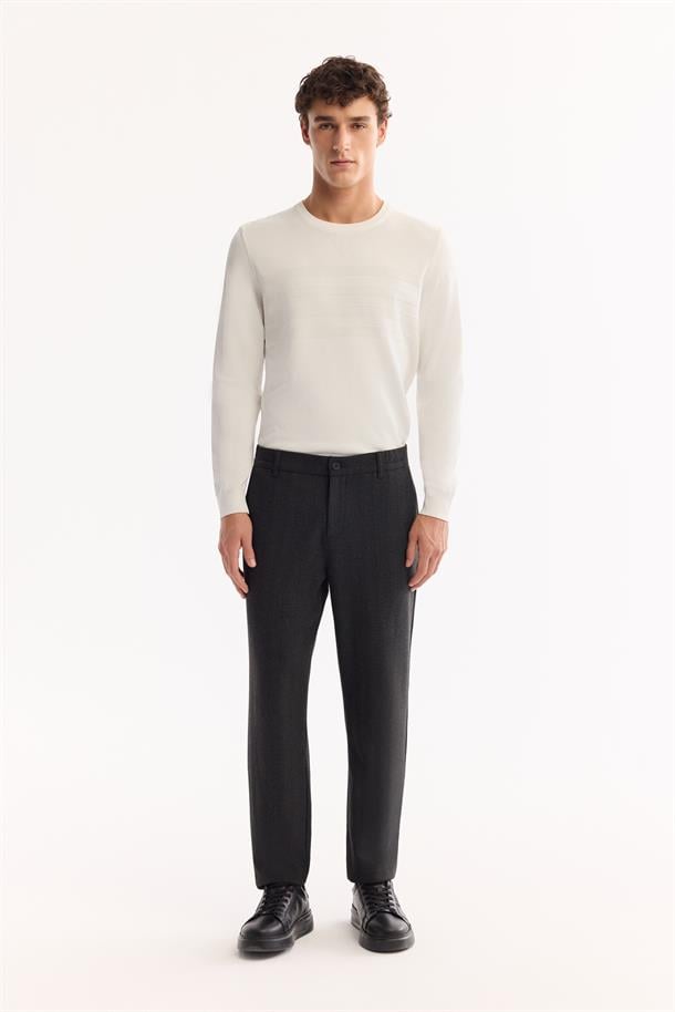 Antrasit Yanı Lastikli Kolay Ütülenen Pantolon