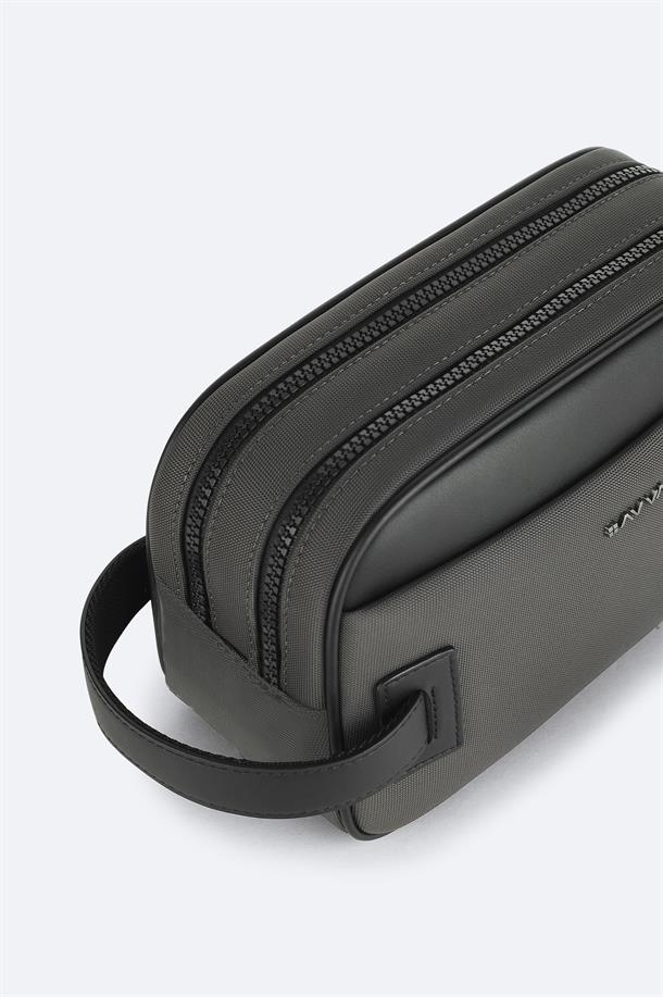 Anthracite Double-Zip Hand Bag