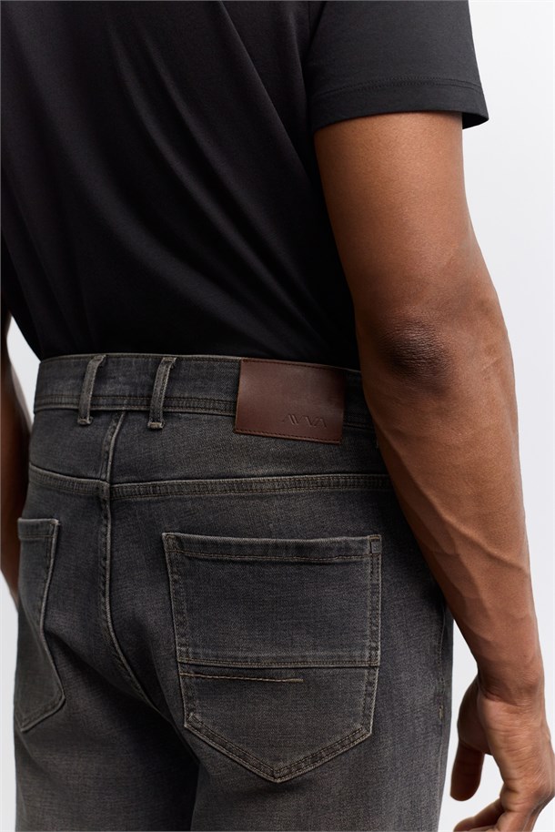 Antrasit Eskitme Yıkamalı Pamuklu Elastan Jean Pantolon
