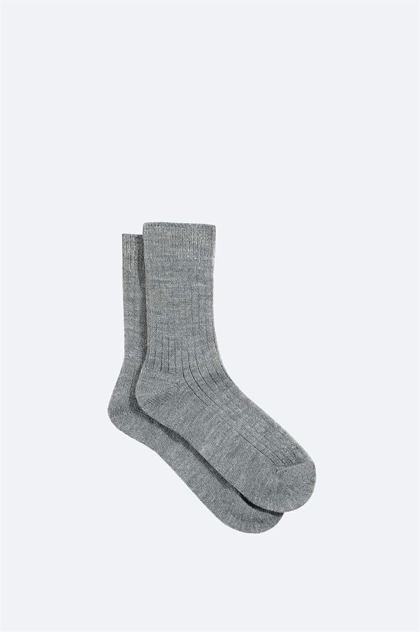 Anthracite Ribbed Ankle Socks