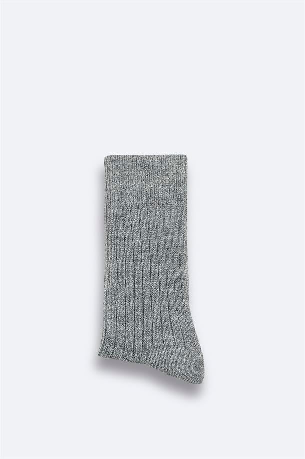 Anthracite Ribbed Ankle Socks