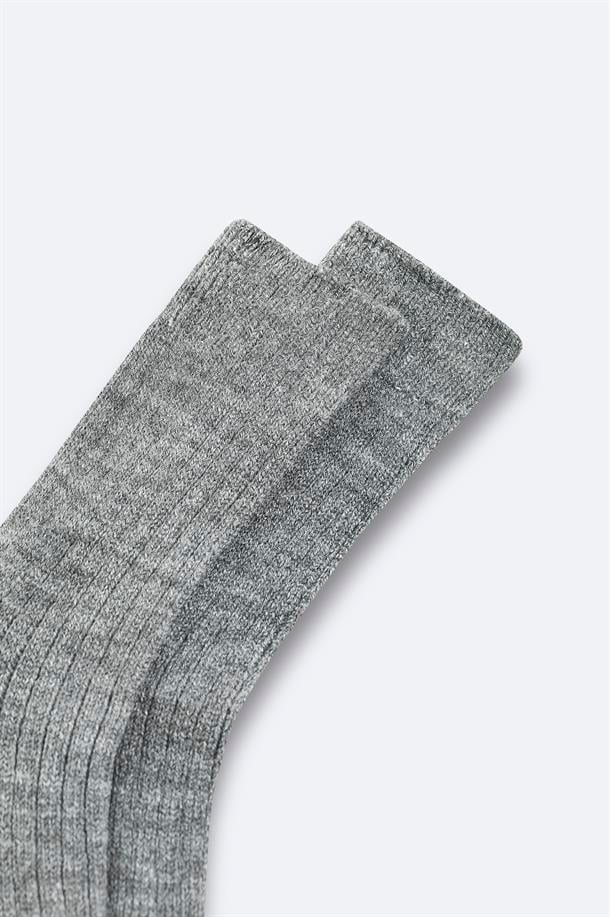 Anthracite Ribbed Ankle Socks