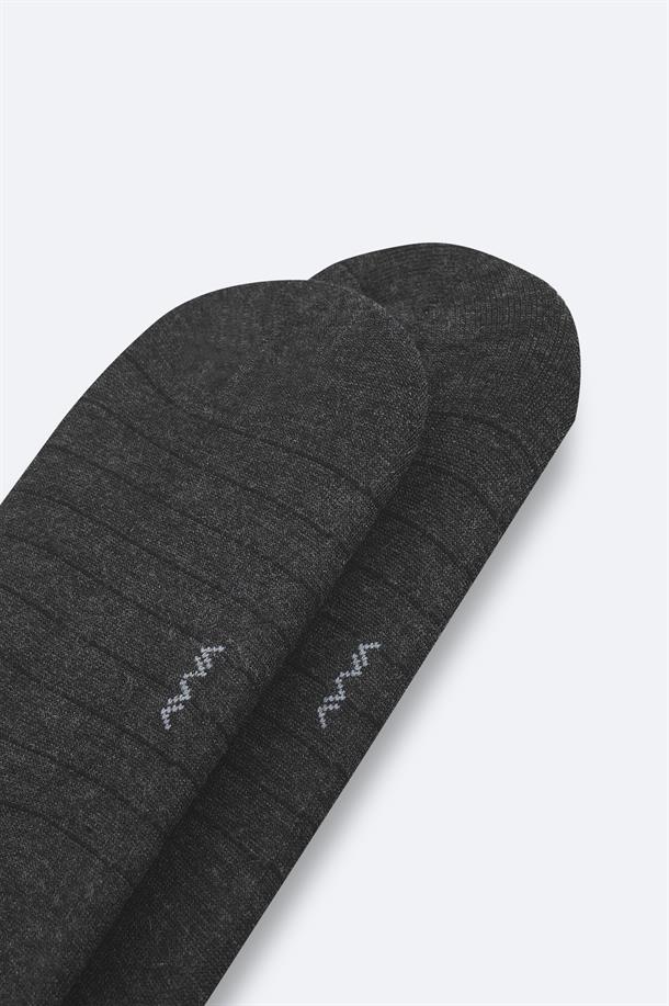 Antrasit Pamuklu Sneaker Çorap