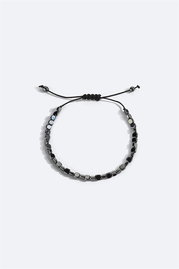 Antrasit Hematit Taşlı Bileklik