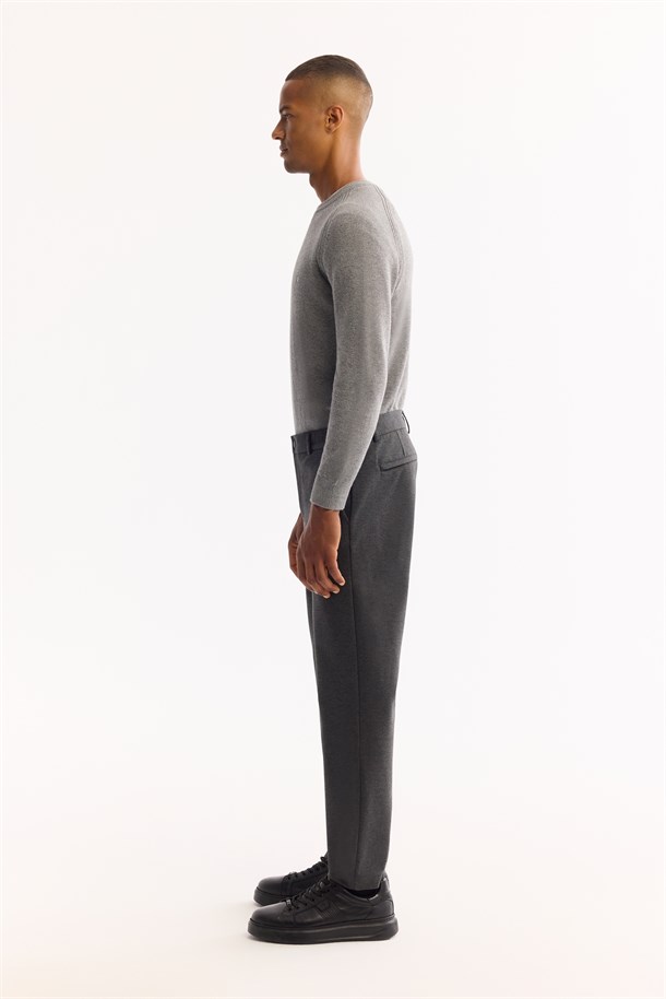 Anthracite Side Elastic Viscose Blend Chino Pants