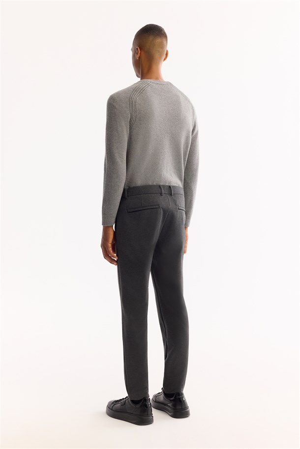 Anthracite Side Elastic Viscose Blend Chino Pants