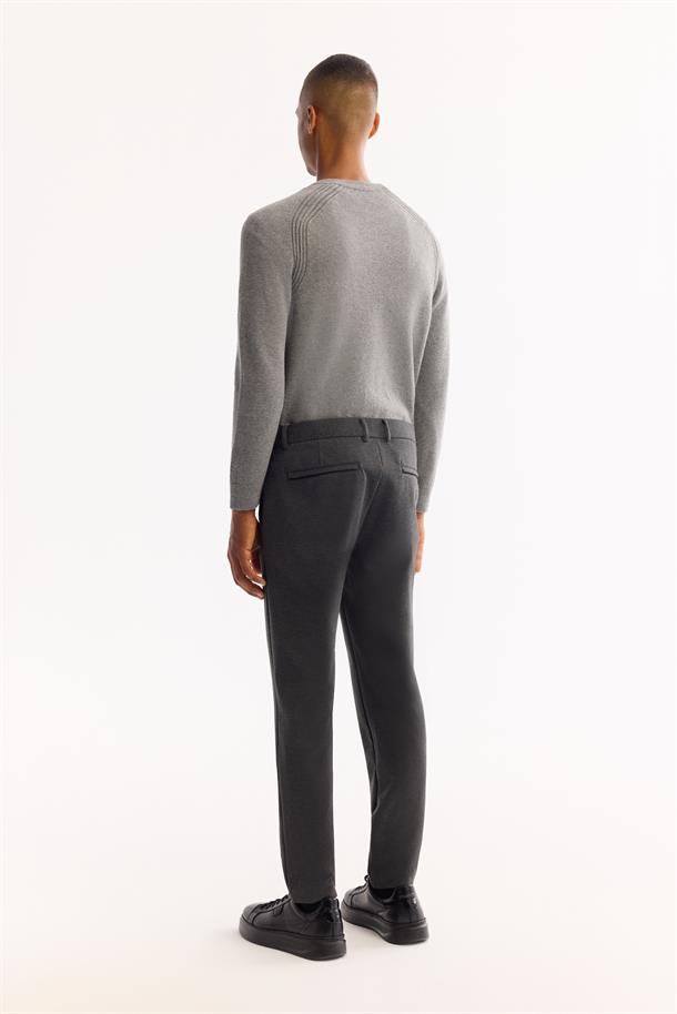 Antrasit Yanı Lastikli Viskon Karışımlı Chino Pantolon