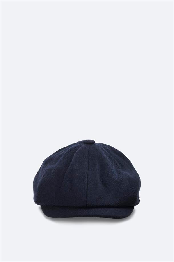 Antrasit Yün Karışımlı Desenli Kasket Şapka