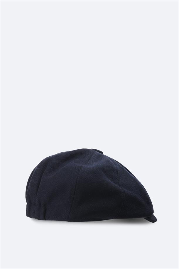 Antrasit Yün Karışımlı Desenli Kasket Şapka