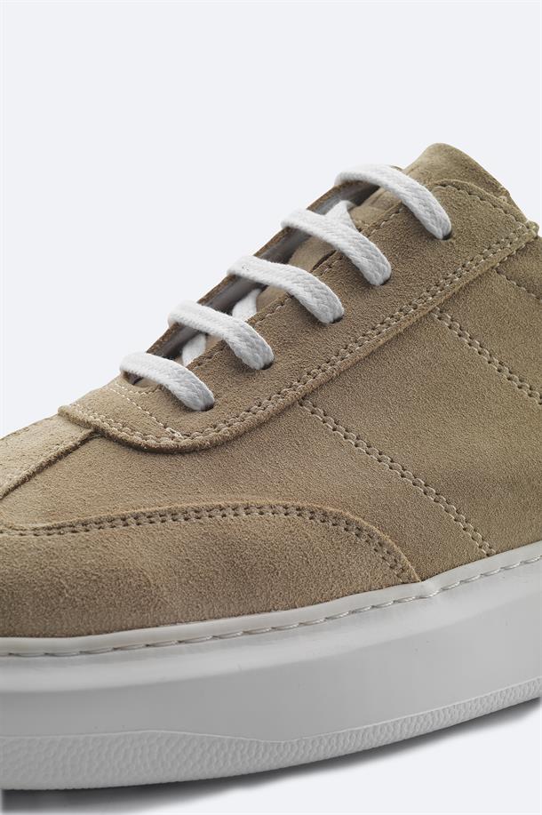 Bej %100 Süet Esnek Taban Hafif Casual Ayakkabı 