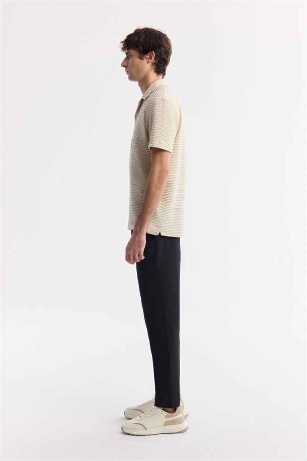 Beige Apaj Collar T-Shirt