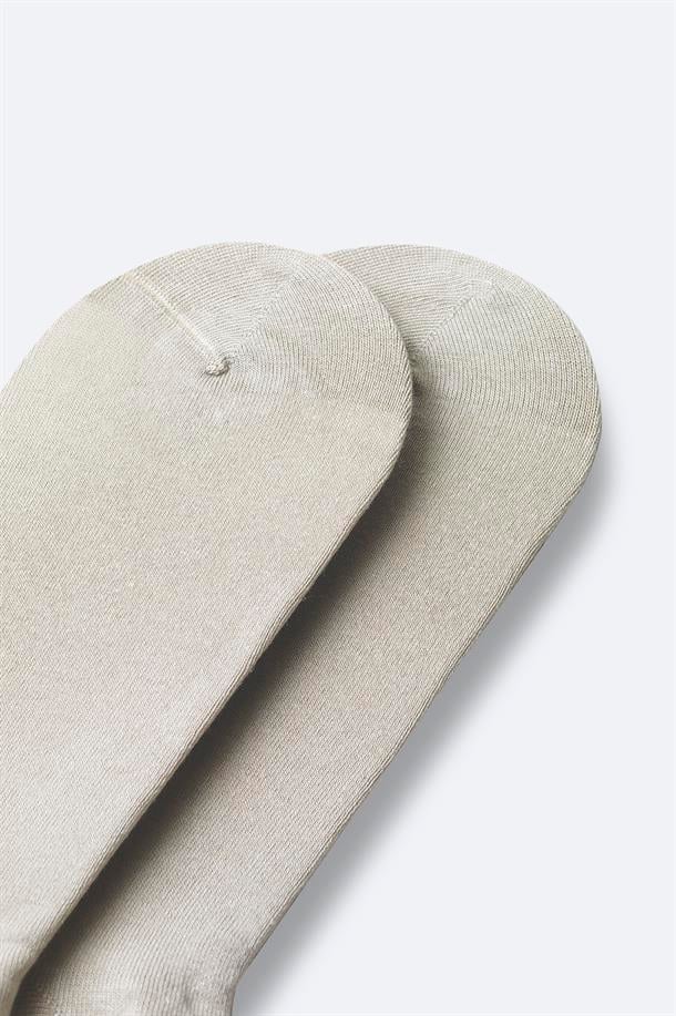 Bej Pamuklu Patik Çorap