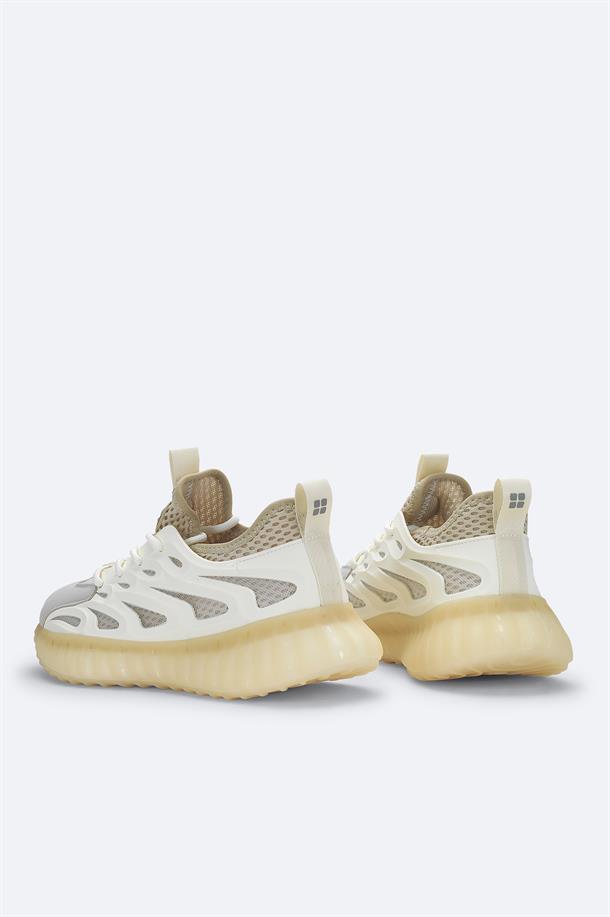 Bej Nefes Alan Hafif Sneaker Ayakkabı
