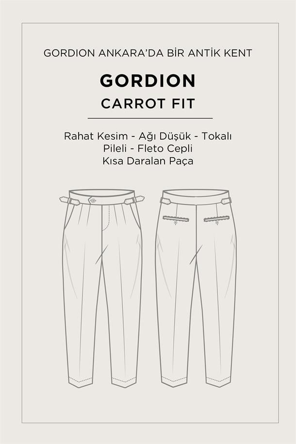 Bej Klasik Bel %100 Keten Pantolon