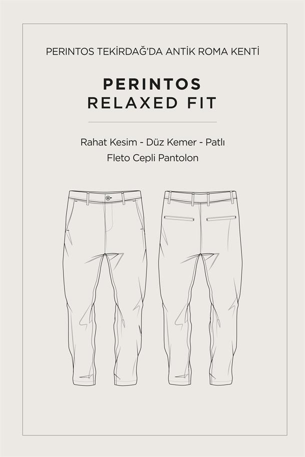 Bej Klasik Bel Viskon Karışımlı Gofreli Pantolon