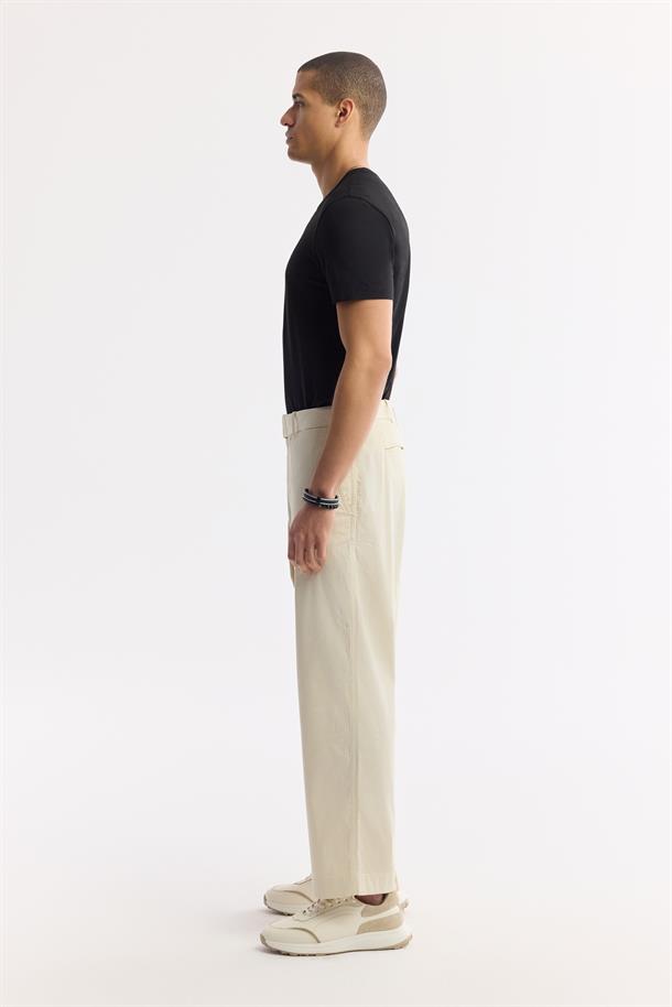 Bej Klasik Bel  Pamuklu Pantolon