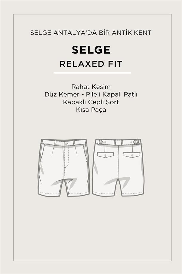 Bej Klasik Bel Pamuklu Bi-Stretch Şort