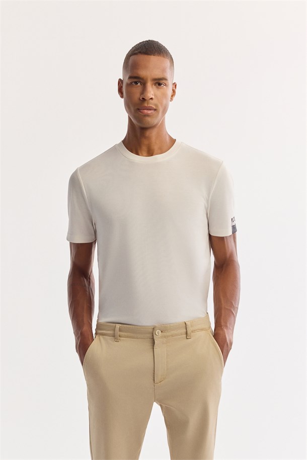 Beige Classic Waist Soft Touch Chino Pants