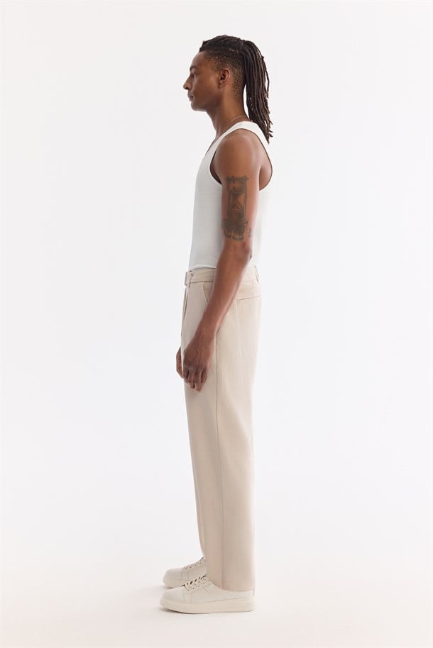 Bej Klasik Bel Soft Touch Pantolon