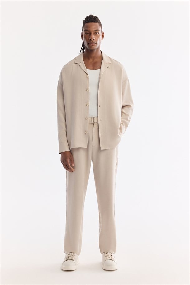 Bej Klasik Bel Soft Touch Pantolon