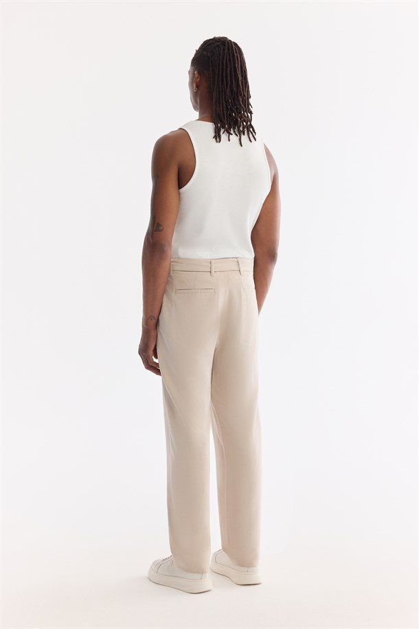 Bej Klasik Bel Soft Touch Pantolon