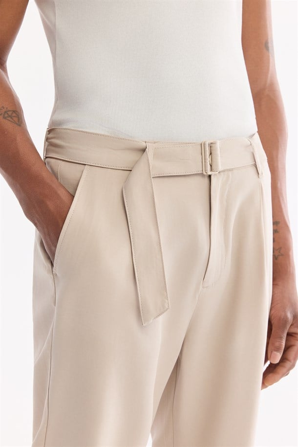 Bej Klasik Bel Soft Touch Pantolon