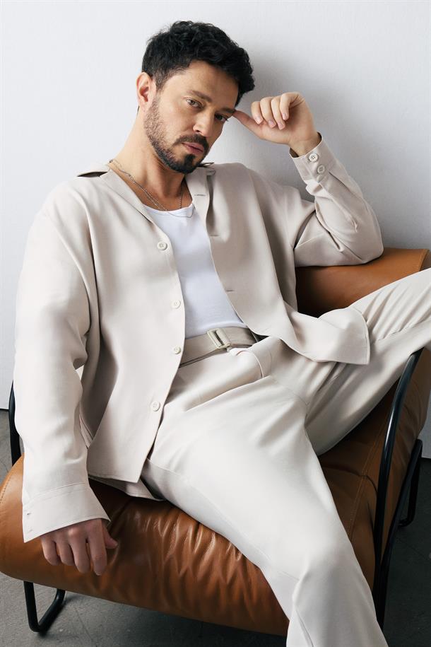 Bej Apaj Yaka Soft Touch Gömlek