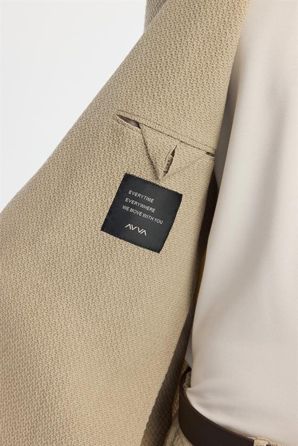Bej Mono Yaka Bi-Stretch Blazer Ceket