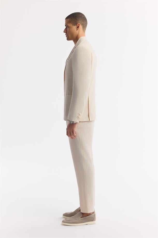 Bej Mono Yaka Hafif Soft Touch Blazer Ceket