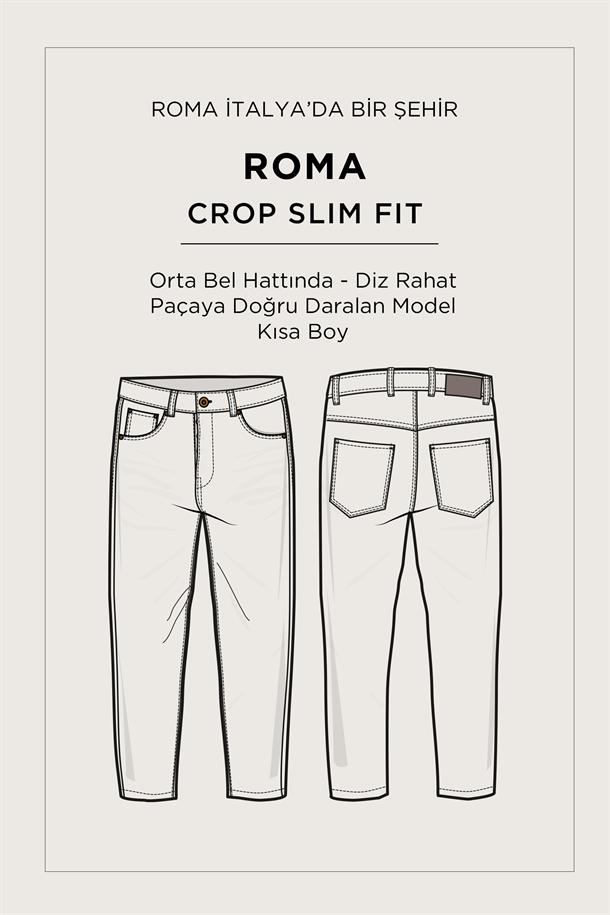 Bej Klasik Bel Pamuklu Parça Boya Yıkamalı Jean Pantolon