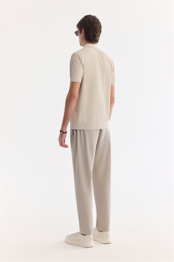 Bej Polo Yaka Soft Touch Triko T-Shirt