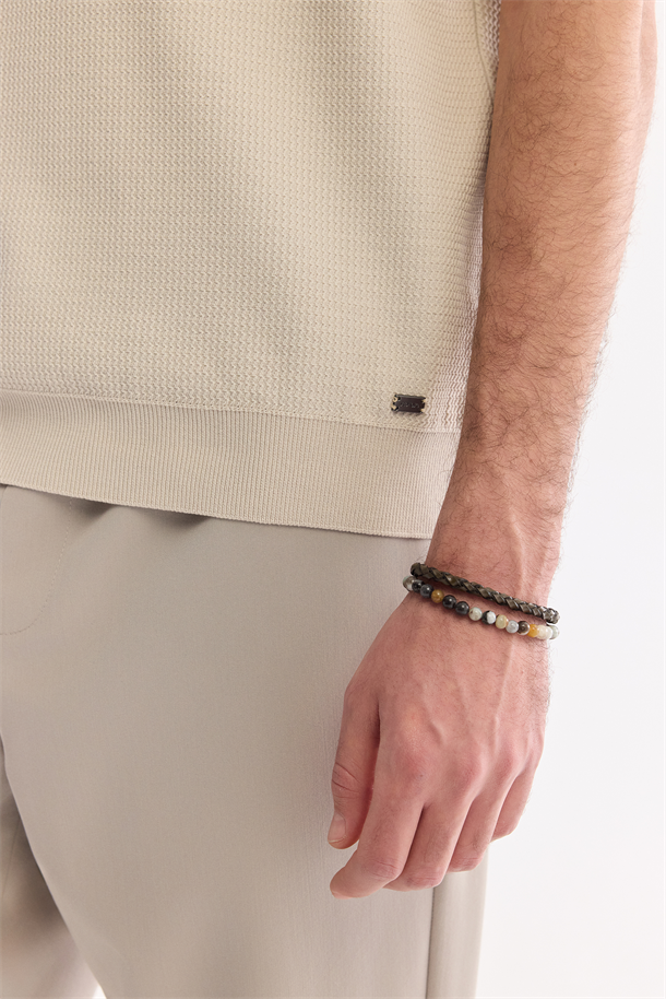 Bej Polo Yaka Soft Touch Triko T-Shirt