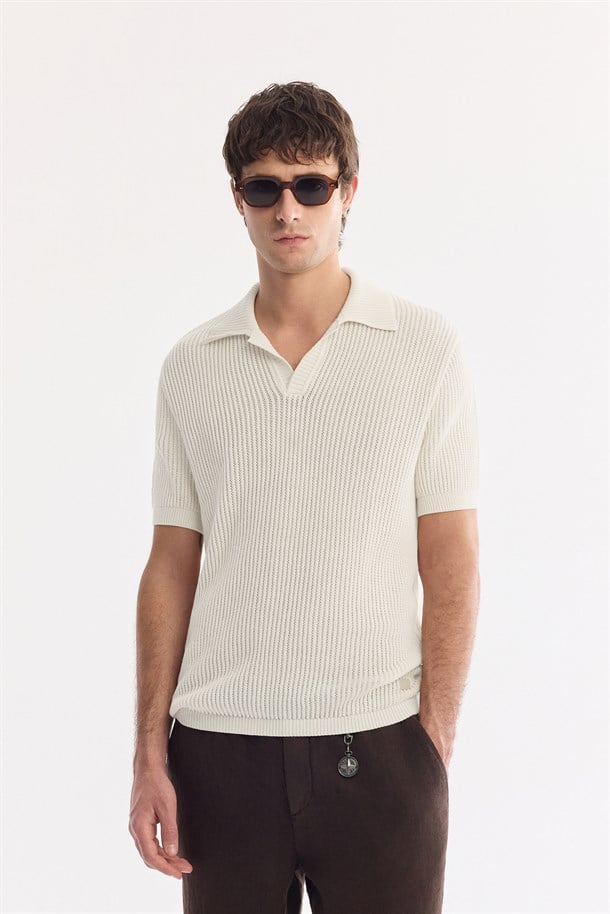 Bej Polo Yaka Soft Touch Triko T-Shirt