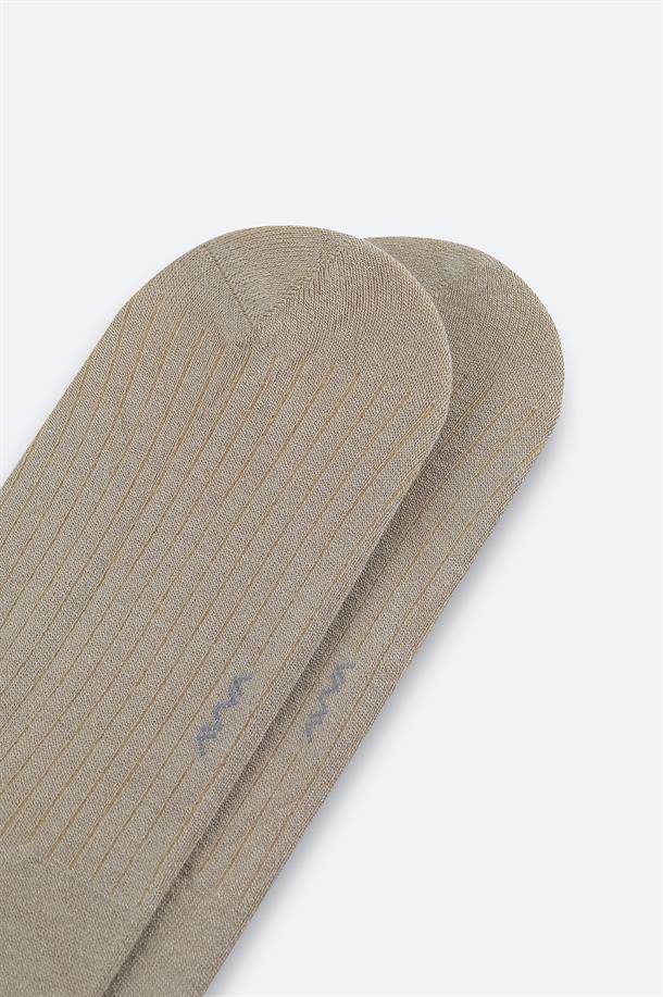 Bej Bambu Sneaker Çorap