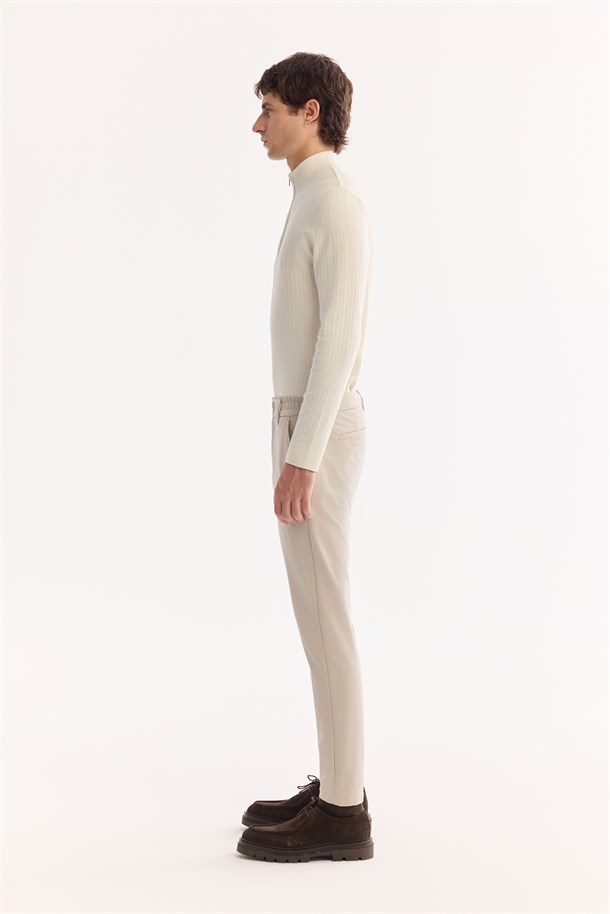 Beige Side Elastic Quick-Drying Wrinkle-Free Pants