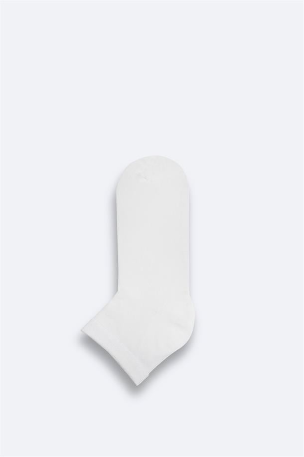 Beyaz Pamuklu Patik Çorap