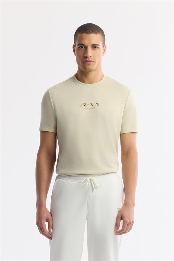 Beyaz Beli Lastikli Bağcıklı Bi-Stretch Eşofman Altı