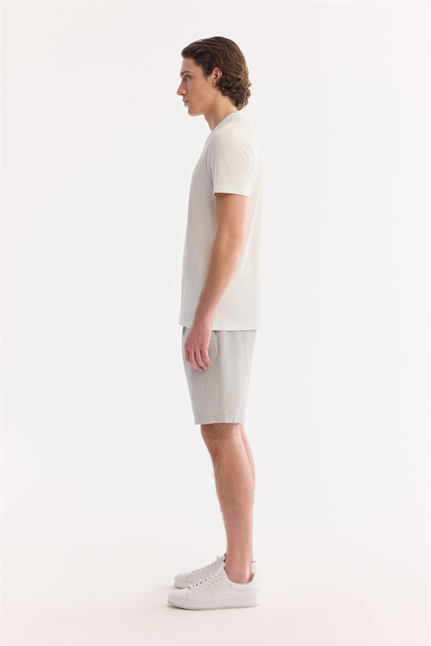 Beyaz Bisiklet Yaka Soft Touch Basic T-Shirt