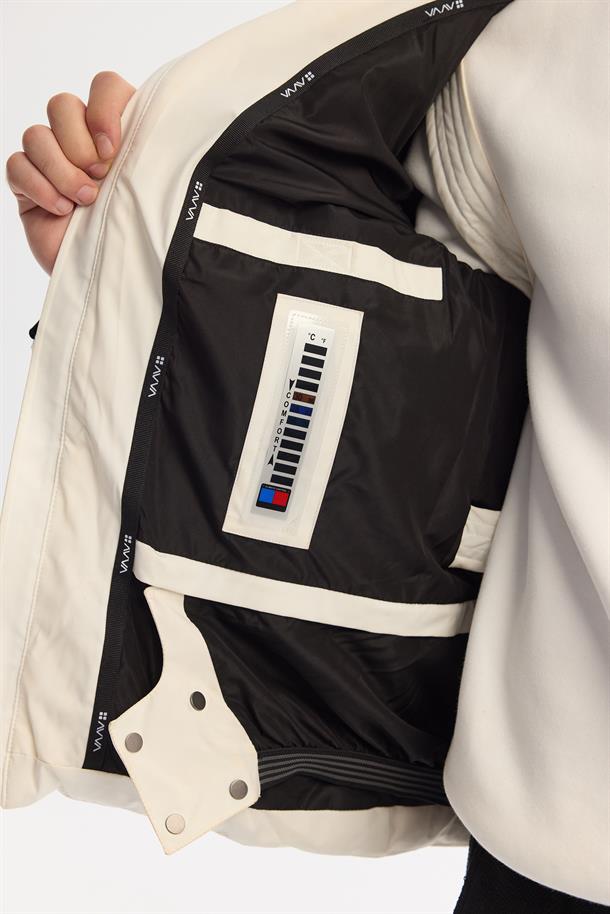 White Windproof Detachable Hooded Goose Down Jacket