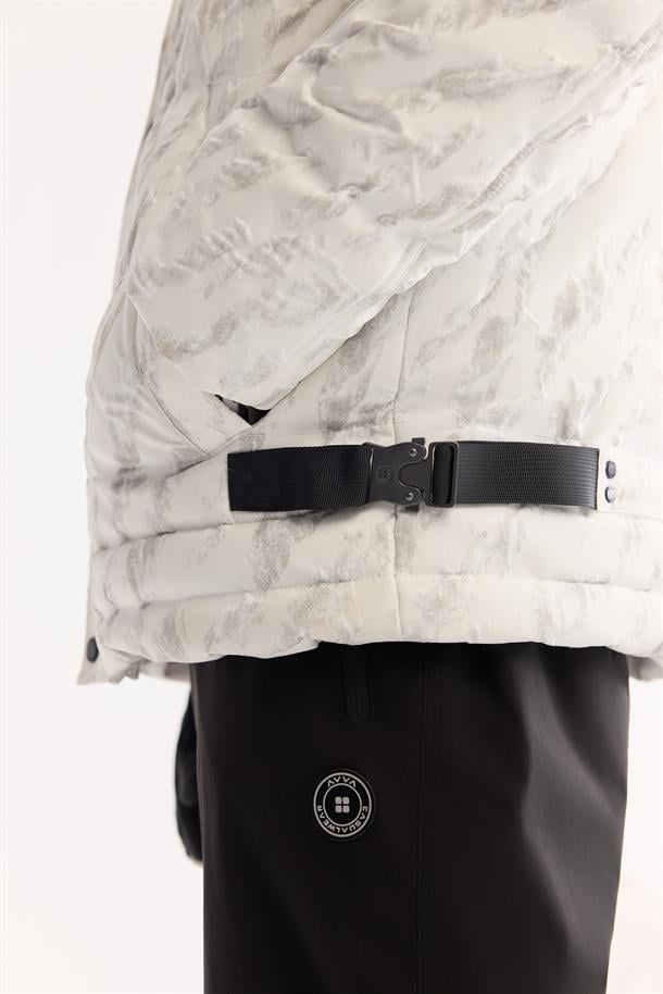 Beyaz Kapüşonlu Rüzgar Geçirmez -15 Dereceye Dayanıklı Kayak Montu