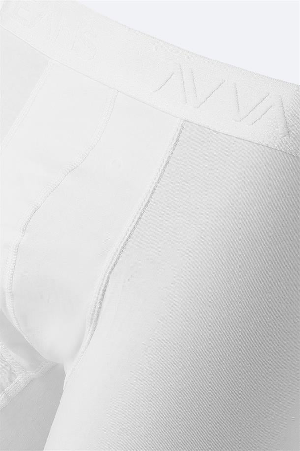 Beyaz Basic Pamuklu Tekli Boxer